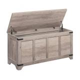 Storage Chest, 47.2\" Storage Trunk with 2 Safety Hinges, Wooden Toy Chest, Entryway Shoe Bench, Large Toy Box for Kids Room, Bedroom, Living Room,