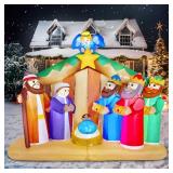 Joiedomi 6.5 FT Long Christmas Inflatable Nativity Scene with Angels with Build-in LEDs Blow Up Inflatables for Christmas Party Indoor, Outdoor, Yard, Garden, Lawn, Winter DÃ©cor