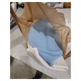 Honeydak Blue Laundry Basket Bow Hamper Coquette Laundry Basket Cotton Rope Blue Hamper 15 x 17.7 Inches Toy Box Large Coquette Bow Teens Girls Room Storage for Blanket Toys Clothes Organization