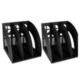 SAYEEC 2Pcs Magazine Holder Plastic File Sorter Binder Holder for Desk Folder Organizer Stand Book Shelf Dividers Vertical Filling Storage Rack Desktop Bookshelf Display Box for Office School (Black)