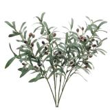SHACOS 4 PCS 28 inch Artificial Olive Branches for Vases Greenery Olive Stems Faux Tree Branch Twig for Home Wedding Shop Office Garden Decor DIY Floral Crafts
