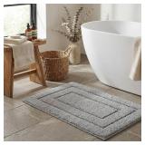 GRANNY SAYS Gray Bathroom Rugs, Bath Mats for Bathroom Non-Slip, Super Soft and Water Absorbent, Microfiber Bath Rugs, Machine Wash Dry, Bath Rugs for Floor, Tub and Shower, 16\" x 24\"