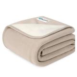 PetAmi Waterproof Dog Blanket for Small Medium Pets Dogs Cats, Pet Couch Cover Protector for Furniture, Reversible Washable Soft Fleece Cat Blanket for Bed Couch Sofa, 29x40 (Taupe/Beige)