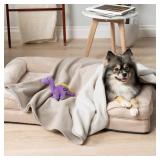 PetAmi Waterproof Dog Blanket for Small Medium Pets Dogs Cats, Pet Couch Cover Protector for Furniture, Reversible Washable Soft Fleece Cat Blanket for Bed Couch Sofa, 29x40 (Taupe/Beige)