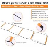 ALPHAWORX Agility Ladder, Agility Training Equipment, Soccer Speed Ladder, Football Footwork Ladder, Workout Ladder for Kid Adult, Foldable Instant Set-up & Tangle-Free & Carry Bag (4 Rung * 3)