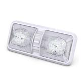 Leisure LED RV LED Ceiling Double Dome Light Fixture with ON/OFF Switch Interior Lighting for Car/RV/Trailer/Camper/Boat DC 12V Natural White 4000-4500K 48X2835SMD Natural White 4000-4500K, (1 Pack)