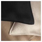 Woaboy 26x26 Inch Euro Sham Set of 2 Decorative Linen Solid Throw Pillow Covers Boho Accent Farmhouse Couch Pillowcases Modern Netural Home Decor for Bed Couch Sofa Living Room,Black