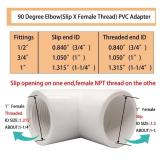 YSIL 10Pack PVC Fittings 1â 90 Degree Elbow(Socket X Female Thread) PVC Hose Adapter Connectors Elbow