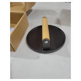 EWFEN Burger Press, 7\" Round Heavy-Duty Cast Iron Smash Bacon Press Meat Steak with Wood Handle for Griddle, Sandwich, Nonstick Pan