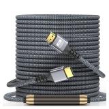 looyotul 4k Hdmi Cable 85ft Ultra High Speed HDMI 2.0 Cable 4K@60HZ 3D ARC Gold Plated Connector Ethernet Audio Video Return HDMI Cord for UHD TV Monitor Laptop Xbox PS4/PS5 Roku TV ect.(Silvery)