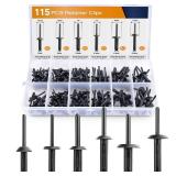 GOOACC 115 Pcs Automotive Nylon Universal Pop Rivet Assortment - 6 Most Popular Sizes & Applications for GM Ford Chrysler VW