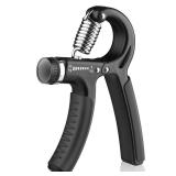 AIXPI Grip Strength Trainer, Hand Grip Exerciser Strengthener with Adjustable Resistance 11-132 Lbs (5-60kg), Forearm Strengthener, Hand Exerciser for Muscle Building and Injury Recover Black 1 Pack