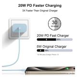 iPhone 17 16 15 Charger Fast Charging 10FT - 2 Pack 20W USB C Charger Block with Type C Cable Compatible with iPhone 17/17 Pro/17 Pro Max/Air/16/16e/15, iPad Pro, Air M3/M2/5/4, 11th/10th (Blue)