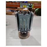 MiuBrty Battery Operated Lamp with Auto-Off Timer, Cordless Table Night Light for Bedroom & Entryway, Portable LED Lamp for Home, Outdoor, Camping No Battery Included (Wine Glass Design-Smoke Blue)