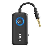 YMOO Bluetooth 5.3 Transmitter Receiver for TV/Airplane to 2 Headphones, Wireless Audio Adapter with Aptx/Aptx-HD Low Latency (