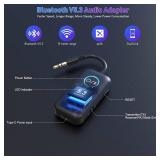 YMOO Bluetooth 5.3 Transmitter Receiver for TV/Airplane to 2 Headphones, Wireless Audio Adapter with Aptx/Aptx-HD Low Latency (
