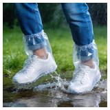 24Pcs Waterproof Shoe Covers for Rain - Disposable Plastic Rain Shoe Covers - Non-Slip Indoor Outdoor Rain Cover for Shoes,Plastic Overshoes for Men Women (clear, Medium)