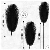 80 Pcs Ostrich Feathers Bulk for Vase Large Natural Ostrich Feathers 8-12inch with 80 Pcs Iron Wire and 1 Tape for Vase Flower Arrangement Wedding Party Centerpieces(Black)