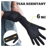 TitanFlex Disposable Nitrile Exam Gloves, 6-mil, Black, XL 100-ct Box, Heavy Duty, for Cooking, Mechanics, Latex Free, Food Safe Rubber for Food Prep