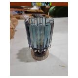 MiuBrty Battery Operated Lamp with Auto-Off Timer, Cordless Table Night Light for Bedroom & Entryway, Portable LED Lamp for Home, Outdoor, Camping No Battery Included (Wine Glass Design-Smoke Blue)