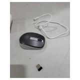 PEIOUS Wireless Mouse Jiggler - LED Wireless Mice with Build-in Mouse Mover, Rechargeable Moving Mouse for Laptop with Undetectable Random Movement Keeps Computers Awake - Black & Grey