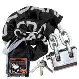 VULCAN Security Chain and Lock Kit - Premium Case-Hardened - 5/16 Inch x 3 Foot (+/- 1.5 Inches) - Chain Cannot Be Cut with Bolt Cutters or Hand Tools