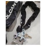 VULCAN Security Chain and Lock Kit - Premium Case-Hardened - 5/16 Inch x 3 Foot (+/- 1.5 Inches) - Chain Cannot Be Cut with Bolt Cutters or Hand Tools