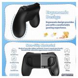 FASTSNAIL Grips Compatible with Nintendo Switch for Joy Con & OLED Model for Joycon, Wear-Resistant Handle Kit and Non-Slip Thumb Grips for Switch Joycon 1 Controller 2 Pack (Black)