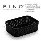 BINO | Woven Plastic Basket | XS (Black), 5-Pack | THE JUTE COLLECTION | Home Organization, Space - Saving Storage, Stylish Design | Jute Basket | Plastic Storage Basket