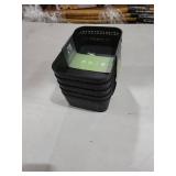 BINO | Woven Plastic Basket | XS (Black), 5-Pack | THE JUTE COLLECTION | Home Organization, Space - Saving Storage, Stylish Design | Jute Basket | Plastic Storage Basket