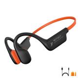 MZYQCY Bone Conduction Headphones,Open Ear Wireless Bluetooth 5.4 Headphones with Mic IPX6 Waterproof Sport Bluetooth Headset 15H Playback for Running,Cycling,Walking,Outdoor (Orange)