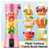 Personal Size Portable Blender - Cordless Mini Blender Make Smoothies & Shakes, 380Ml BAP Free Traveling Cup, Quickly Squeezed in Office/Picnic/Sports/Home