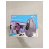 AOC 2.4GHz Ergonomic Mouse, Wireless Bluetooth Vertical Mouse for Work, 4800 DPI Optical Tracking, 5 Adjustable DPI, Quiet Clicks, RGB Light, Compatible with Computer, Laptop, PC, Mac, Desktop - Gray