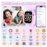 4G Kids Smart Watch GPS Tracker, Smartwatch for Kid with Video Calling, Voice Chat, Class Mode, SOS , Pedometer, Alarm, Games, SIM Card HD Touch Screen Phone Watch Gift for 4-12 Girls Boys, Purple