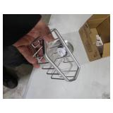 TAILI Sponge Holder for Kitchen Sink with Strong Suction Cup Removable, Rustproof Aluminum Sink Caddy for Sponge, Brush, Scrubber, Scraper -Silver