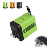 2-in-1 Compatible with 120w Fast Charger, 2025 New Retractable Wall Fasts Charging Power Adapter with All in One Foldable Plug, Multi-Functional Fast Smart Charger for Phone, Tablet, Laptops (Green)