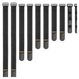 Trilancer Elastic Cinch Straps with Anti-Slip Strips, 5 Size Combo(10-Pack) Heavy Duty Hook and Loop Storage Straps for Extension Cords,Cables, Ropes, Hoses, Bike, RV, Pant Garters,Garage Organization