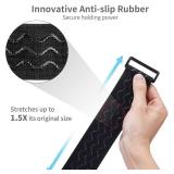 Trilancer Elastic Cinch Straps with Anti-Slip Strips, 5 Size Combo(10-Pack) Heavy Duty Hook and Loop Storage Straps for Extension Cords,Cables, Ropes, Hoses, Bike, RV, Pant Garters,Garage Organization