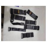 Trilancer Elastic Cinch Straps with Anti-Slip Strips, 5 Size Combo(10-Pack) Heavy Duty Hook and Loop Storage Straps for Extension Cords,Cables, Ropes, Hoses, Bike, RV, Pant Garters,Garage Organization