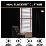 PrinceDeco 100% Blackout Linen Curtains for Bedroom Rich Textured Window Curtain Room Darkening Thick Thermal Curtain for Living Room Light Blocking Curtains & Drapes 84 Inches 2 Panels,Bleached Sand