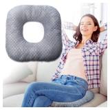Vinban Stuffed Donut Pillow Seat Cushion | for Tailbone and Coccyx Pain, Hemorrhoids, Bed Sores, Pregnancy, Prostate, Surgery Recovery, Sitting Pressure Relief, for Home, Office and Car (Grey)