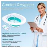 Electric Sitz Bath, Sitz Bath for Hemorrhoids, Sitz Bath for Toilet Seat, Sitz Bath for Postpartum Care, Sits Bath Kit for Women, Automatic Flushing, Foldable, Fits Universal Toilet