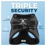 Best Pet Supplies Voyager Step-in Air Harness - All Weather Mesh, Reflective, No Pull Harness for Dogs, Cats - Secure with Hook & Loop Fastener, Buckle, Double D-Rings - Gray 2-Tone, S