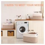 SIXDOVE 75L Large Blanket Basket, Toy Basket Bin for Kids, Cotton Rope Woven Storage Basket for Living Room, Nursery, Baby Room Decorative Organizer, 22