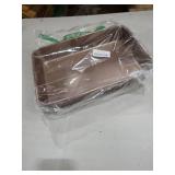 HAPPIELS Nonstick Non Toxic 9x13 in Baking Pan for oven | Cake Mold 9 x 13 Non Stick Nontoxic | Carbon Steel Gold Brownies Pans 13x9 inches | Rectangle Brownie Tray 9 by 13 inch | Baking Ware