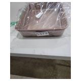 HAPPIELS Nonstick Non Toxic 9x13 in Baking Pan for oven | Cake Mold 9 x 13 Non Stick Nontoxic | Carbon Steel Gold Brownies Pans 13x9 inches | Rectangle Brownie Tray 9 by 13 inch | Baking Ware