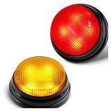 BEAN LIEVE 2-Pack Game Buzzers - Super Bright 4-LEDs, Unique Sounds, Compact Portable & Lock Switch - Trivia Buzzer System for Classroom, Jeopardy, Family Feud (Buzzers for Trivia Games)