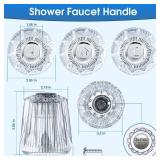 Enhon Shower Faucet Handle Replacement Set, Compatible with Price/Pfister Tub and Shower Faucets, Tub Spout Without Diverter and 3 Pieces Hot Cold and Diverter Knob Replacement(Classic Style)