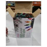 PREXTEX Christmas String Lights with Green Wire - 100 Count, 20 Ft Multicolored Christmas Tree Lights for Xmas Decorations Indoor and Outdoor - Incandescent String Light for Patios, Fences, Holidays