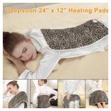 Deepsoon Heating Pad,Electric Heating Pads for Back,Neck,Abdomen,Moist Heating Pad for Shoulder,Knee,Arms,Legs,Dry/Moist Heat & Auto Shut Off,Christmas Gifts for Men and Women,Leopard Print,24x12 Inch